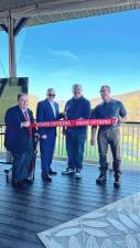From left are Peter Knipe, chairman of Vermon Economic Development Commission; Mayor Anthony Rossi; David Killin, general manager, Great Gorge; and John Matusiewicz, manager, TreEscape Aerial Adventure Park. (Photos provided)