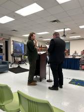 Carl Contino is sworn in for a new term on the Vernon school board at the annual reorganization meeting Wednesday, Jan. 3. (Photos by Daniele Sciuto)