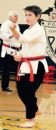 Vernon Valley Karate hosts Winterfest Elijah Fischer performs Kata.