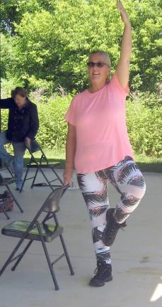 Chair yoga instructor April Oleksy (Photo by Janet Redyke)