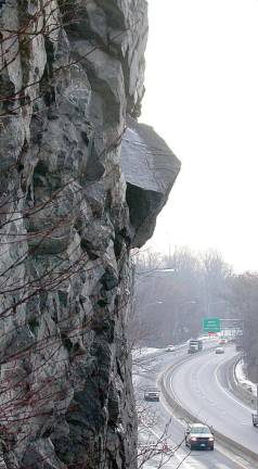 A rockfall on I-80