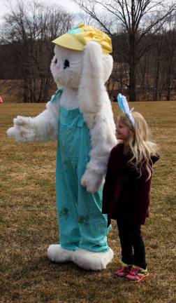 Alexandra Antiochos of Sussex came dressed with her bunny ears to the Woodbourne Park Easter Egg hunt on Saturday.