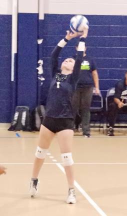 Skylanders volleyball falls to Brookdale <b>Sussex Skylander's Kiarra Welsh stikes the ball.</b>