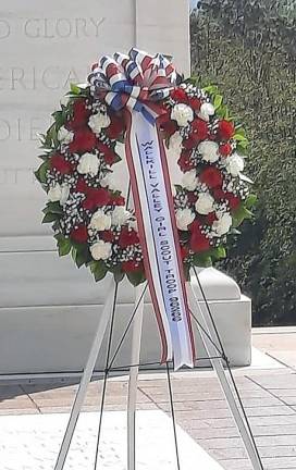 Wreath made by Troop 96266 placed at Arlington National Ceremony (Photo provided)