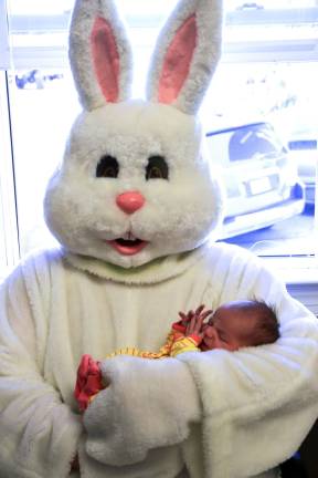 Sussex hosts breakfast with Easter Bunny Jewels Savely of Wantage was the Easter Bunnies youngest visitor at three weeks old.