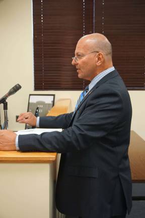 Photo by Vera Olinski Municipal Auditor Tom Ferry reviewed the 2014 SussexBorough Audit Report at the Sussex Borough Council meeting on Tuesday, July 21.