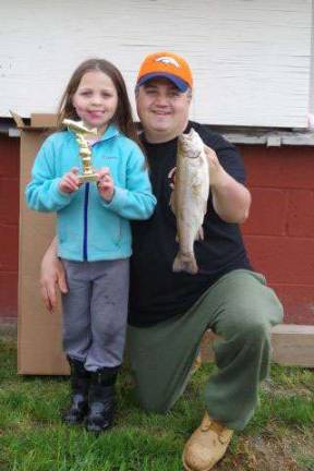 Kaitlyn Parricci, 6, of Highland Lakes came with her dad, Albert, and they ended up leaving with a trophy and the largest rainbow trout caught in the Grades K-2 competition. It was the third largest fish after two larger catfish that were caught.