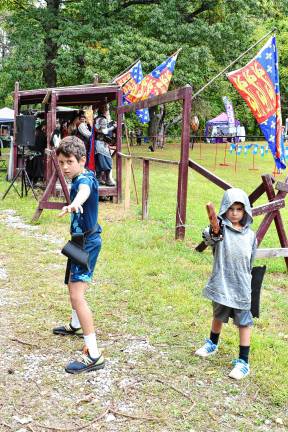 New generation of knights SRF2 George and James Fliegel of Sparta are ready for action Sunday, Sept. 7 at the Sparta Renaissance Festival.