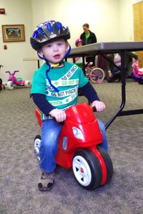 Parker Scheyer, 2, of Highland Lakes is shown on the race course.