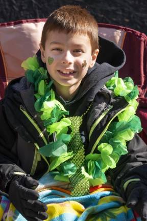 Matthew Doherty, 7, of Dingmans Ferry, Pa., gets into the holiday spirit.