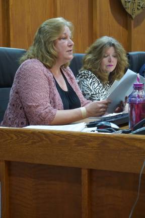Photos by Vera Olinski Michelle LaStarza presented the budget in Wantage Township on April 30.