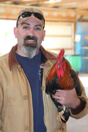 Poultry Fanciers Association holds fall show Michael Mondrone of Stillwater with a Wellsummer Rooster.
