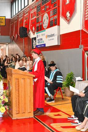 Photos: High Point Regional High School graduation Fred Ogrinz, president of the Student Council, speaks at graduation.