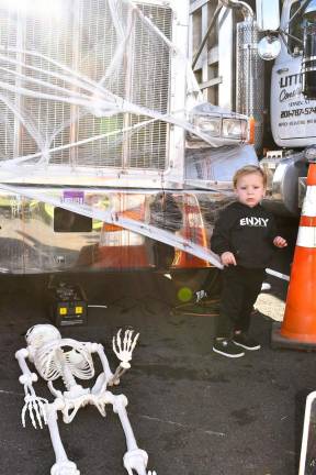 Vernon holds trick or trail event <b>Dominic Spedel is shown near a skeleton.</b>