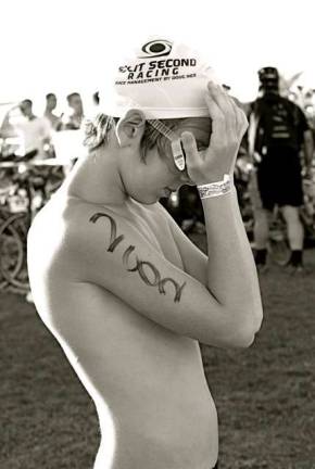 Hoffman's photography captures life through a lens Photos by Tina Hoffman Noah Keppler calming his nerves before a triathlon