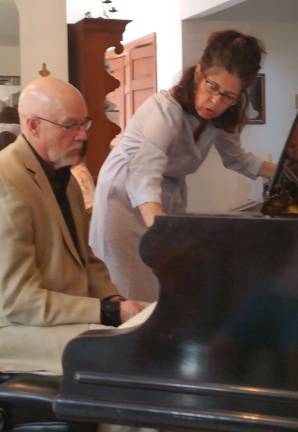 Sam Seamans is shown at the master class with clincian Joan Bujacich.