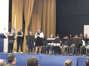 Fifth-graders perform in Lounsberry Hollow School’s Winter Band Concert on Jan. 24. (Photos provided)