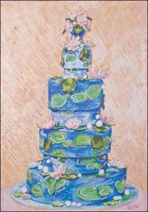 Artist paints keepsakes from Wedding cakes Artist paints keepsakes from Wedding cakes