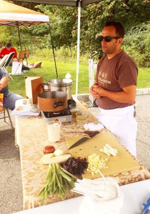 Chef Andre deWaal put on a cooking demonstration on Saturday at the Market.