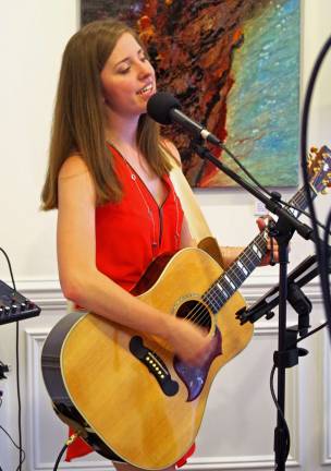 Meg Riley of Hamburg was one of the local artists performing at the opening of the Skylands Gallery &amp; Studio&#xfe;&#xc4;&#xf4;s &quot;Art-imals&quot; art show.