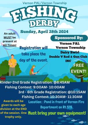 Fishing Derby is today in Vernon