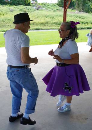 Vernon residents Frank Macherone and Rosa Saunders are shown on the dance floor.