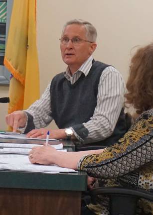 Sussex Borough Councilman Franklin Dykstra makes a point during a recent council meeting.