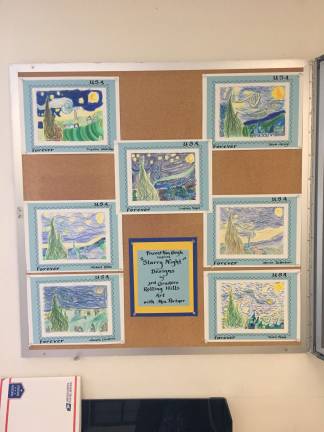 McAfee post office hangs student art Artwork of Rolling Hills Primary School Third Grade Students