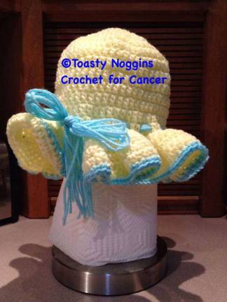 Woman warms heads, hearts with crochet Toasty Noggins Facebook page A bonnet.