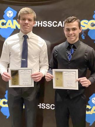 Seniors Ryan Lally (left) and Caleb Gibson (right) were selected to the NJ Coaches Association All-State Teams.Lally was first-team Section II and Caleb was thiird-team Section II.