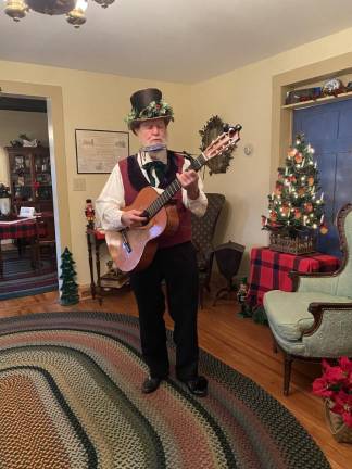 Twelfth Night Don Thoenig enjoyed being the minstrel at Saturday's 12th Night celebration.