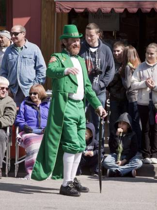 A local fire fighter dressed as a leprechaun.