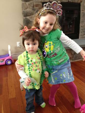 Andrea Roe of Warwick, N.Y. &quot;My daughters, Brooke, 4 years years, and Megan, 19 months, all dressed up for St. Patrick's Day. Their motto is the more jewels the better.&quot;