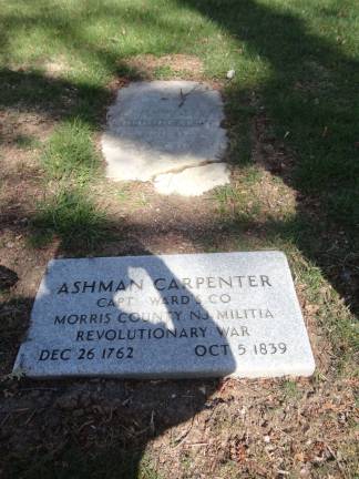 DAR cemetery dig A DAR discovery from last spring —Revolutionary War veteran Ashman Carpenter. The new marker, installed last summer, is courtesy of the Veterans Association.