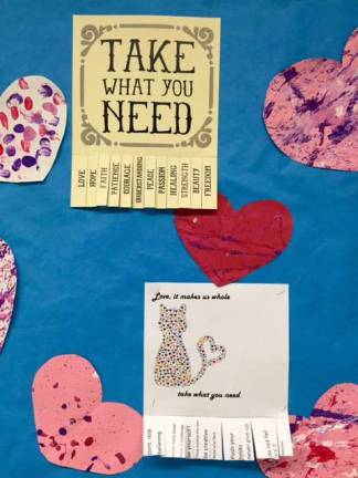Ogdensburg students complete 2,500 acts of kindess Ms. Cooke's fifth-grade study skills class made a bulletin board with "Take what you need" posters.