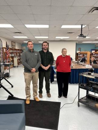 From left are Charles Cimaglia, Carl Contino and Elaine Colianni, who are starting new terms on the Vernon Township Board of Education.