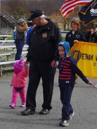 Sussex County veterans honored at fairgrounds John Harrigan of Vernon is shown marching with his grandchildren Matthew Celetano, 6, and his sister 21-month-old Zoey Celetano. As president of the local Vietnam Veterans of America chapter, Harrigan has been the driving force behind the creation and establishment of the Sussex County veteran's cemetery in Sparta, which will have itþÄôs grand opening in Sparta on November 15 at 11 a.m.