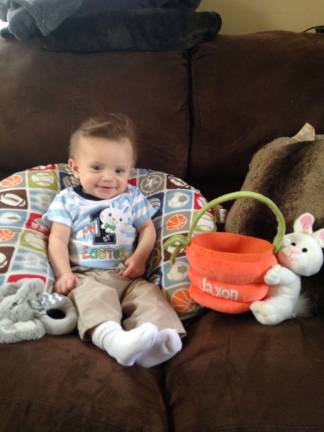 Photo, Jessica Wright of West Milford Jaxon's first Easter.