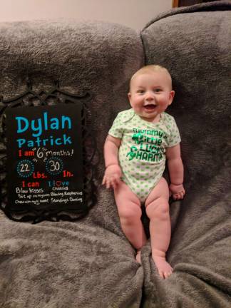 Dylan is 6 months old, loves Cheerios, music and learning to make new sounds.