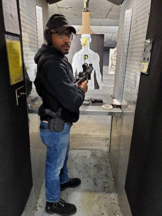 Damon Finch, president of the year-old Hudson Valley Nubian Gun Club, is an Air Force veteran. He expects club membership to triple from 30 to 90 based on the interest he’s seeing. (Benjamin Rakhman)