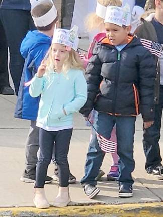 Two of Vernon’s Cedar Mountain Primary School are enjoying the parade.