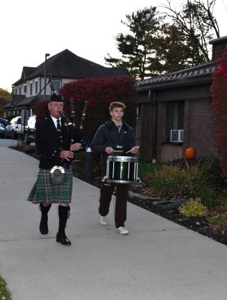 Vernon Township dedicates first responders memorial. <b>A.J. McCann plays the bagpipes.</b>