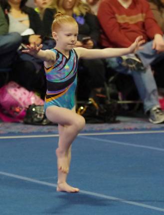 Westys gymnast Rilee Cornelius performs.