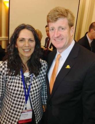 Vernon coalition youth attend leadership conference Annmarie Shafer is shown with former congressman, Patrick J. Kennedy, chairman of SAM: Smart Approaches to Marijuana, a project of the policy solutions lab.