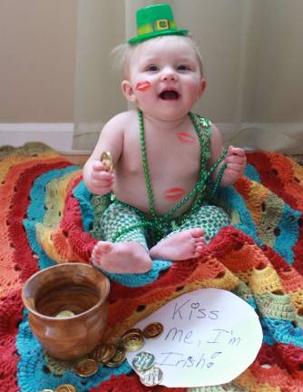 Kiss me, I&#x2019;m Irish!! Our rainbow baby!! She is truly the pot of gold at the end of the rainbow!! Photo courtesy of Lydia.