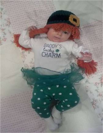 Marisa Martindell of Sussex, N.J. &quot;This is my daughter, Mckenzie, enjoying her first St. Patrick's Day.&quot;