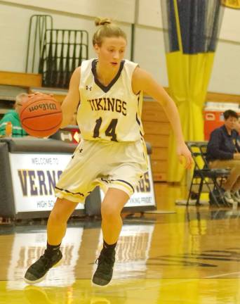 Vernon's Madi DeVries scored three points, blocked three shots, grabbed six rebounds, made two steals and made one assist.