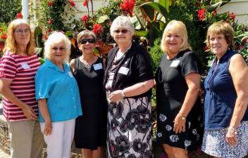 Pictured from left are Recording Secretary Elaine Hossfield, Membership Chair Maureen Blandino, Event Chairwoman Arleen Hill, President Lois Marples, First Vice President Maria Dorsey, and Treasurer Judy Filippini.