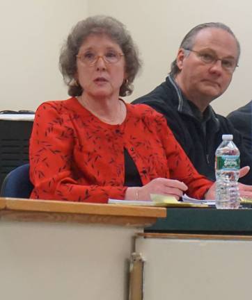 Sussex Borough Councilwoman Linda Masson asks a question during a recent meeting.