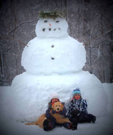 This photo provided by The Casper Family shows a snowman built during the recent snowstorm. Send your photos of the recent snowstorm to editor.ann@strausnews.com.